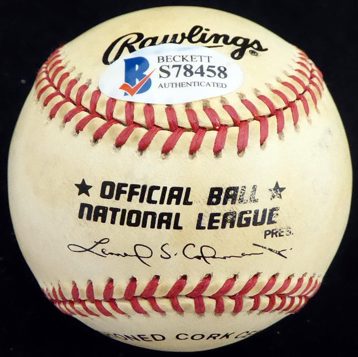 Joe Jay Autographed Official NL Baseball Cincinnati Reds Beckett BAS #S78458 - RSA