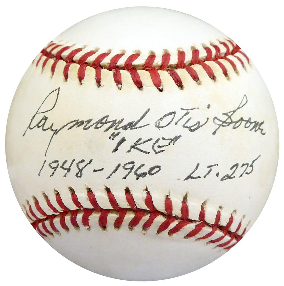 Ray Boone Autographed Official AL Baseball Cleveland Indians, Detroit Tigers "Full Name "Ike" 1948-1960 LT .275" Beckett BAS #S78895 - RSA