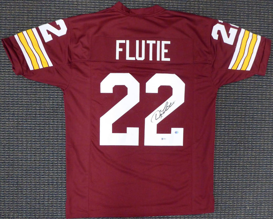 Boston College Eagles Doug Flutie Autographed Red Jersey Beckett BAS Stock #173514 - RSA
