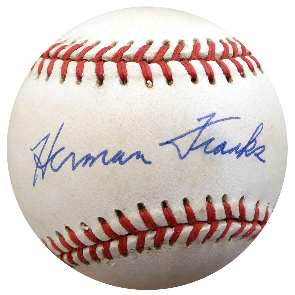 Herman Franks Autographed Official NL Baseball Brooklyn Dodgers Beckett BAS #F26556 - RSA