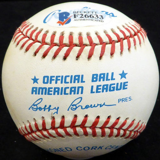 Bob "Bobby" Del Greco Autographed Official AL Baseball New York Yankees, Philadelphia Phillies Beckett BAS #F26633 - RSA