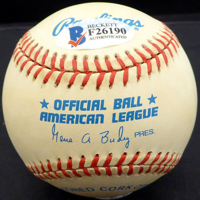 Tommy Byrne Autographed Official AL Baseball New York Yankees Beckett BAS #F26190 - RSA