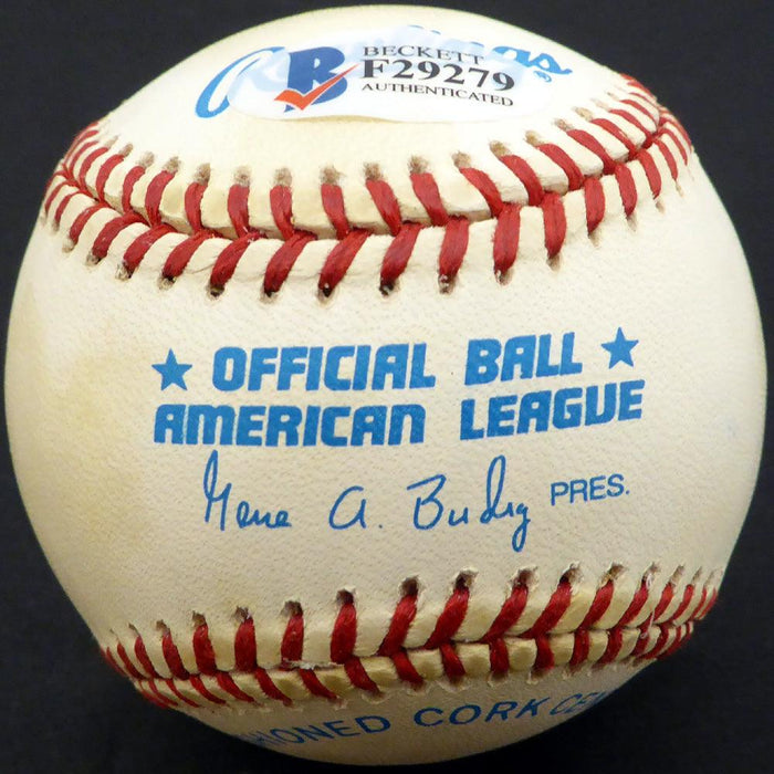 Bob Kuzava Autographed Official AL Baseball New York Yankees, Cleveland Indians Beckett BAS #F29279 - RSA