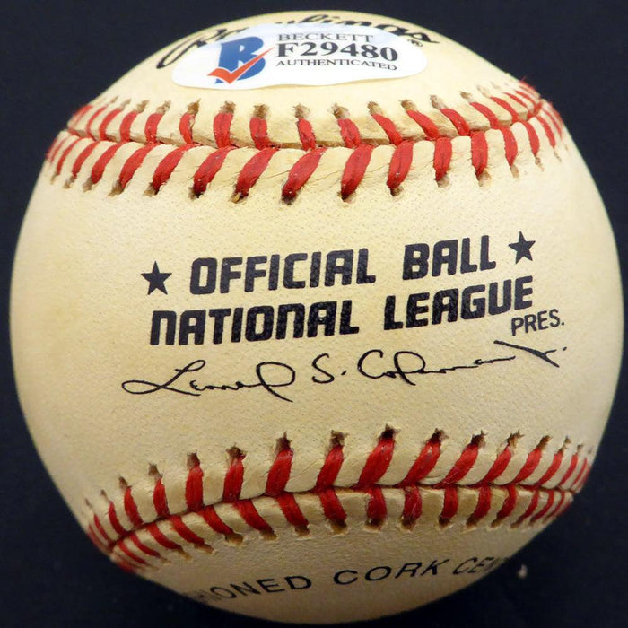 Lee Lacy Autographed Official NL Baseball Los Angeles Dodgers, Pittsburgh Pirates Beckett BAS #F29480 - RSA