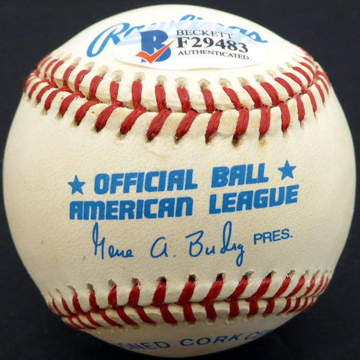 Jim Lemon Autographed Official AL Baseball Cleveland Indians, Washington Senators Beckett BAS #F29483 - RSA