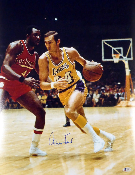 Jerry West Autographed 16x20 Photo Los Angeles Lakers Beckett BAS Stock #177525 - RSA