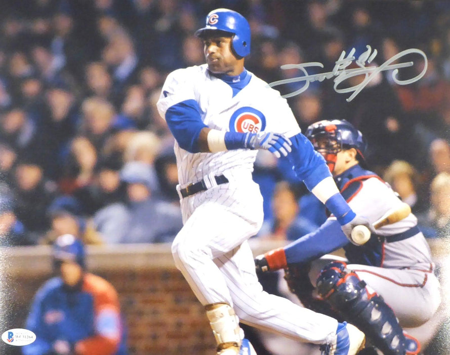 Sammy Sosa Autographed 11x14 Photo Chicago Cubs Beckett BAS Stock #177689 - RSA