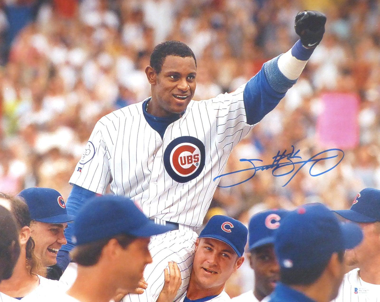 Sammy Sosa Autographed 16x20 Photo Chicago Cubs Beckett BAS Stock #177693 - RSA