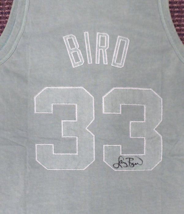 Boston Celtics Larry Bird Autographed Green Mitchell & Ness Washed Out Swingman Jersey Size XL Beckett BAS Stock #177711 - RSA