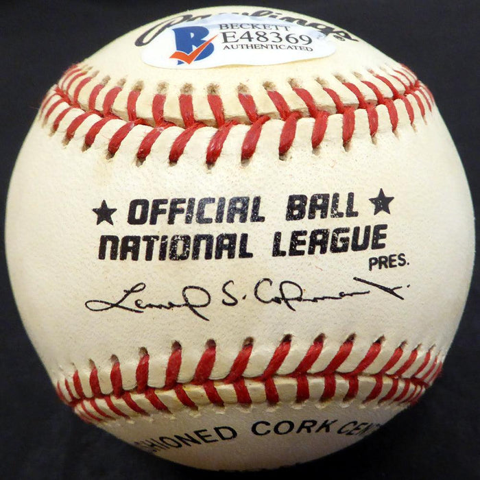 Ron Negray Autographed Official NL Baseball Brooklyn Dodgers Beckett BAS #E48369 - RSA