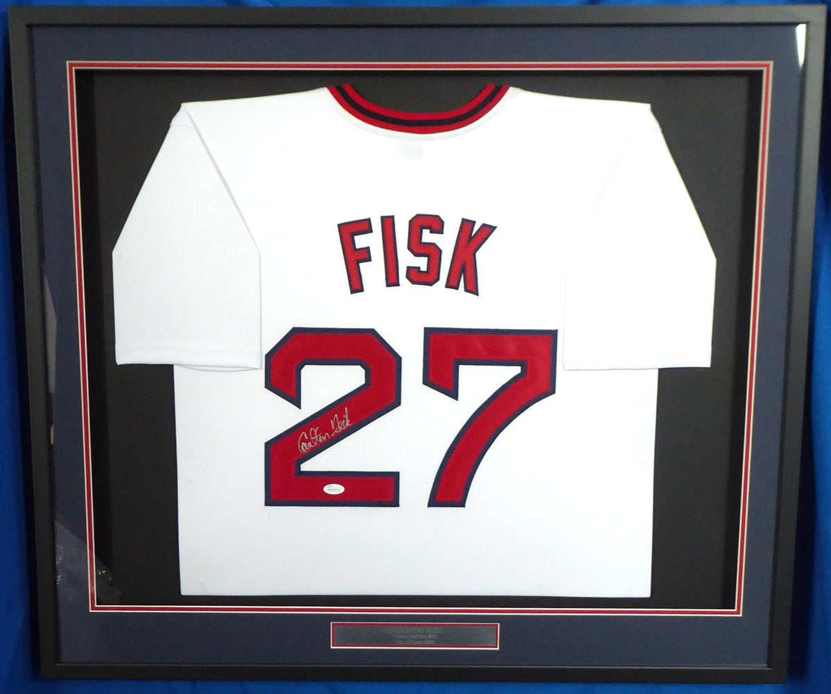 Boston Red Sox Carlton Fisk Autographed Framed White Jersey JSA Stock #177847 - RSA