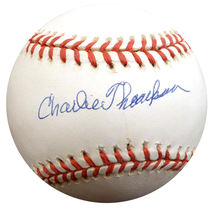 Charlie Thompson Autographed Official NL Baseball Brooklyn Dodgers Beckett BAS #E48556 - RSA