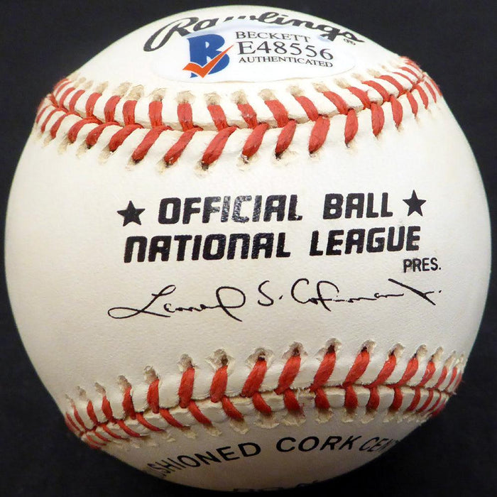 Charlie Thompson Autographed Official NL Baseball Brooklyn Dodgers Beckett BAS #E48556 - RSA