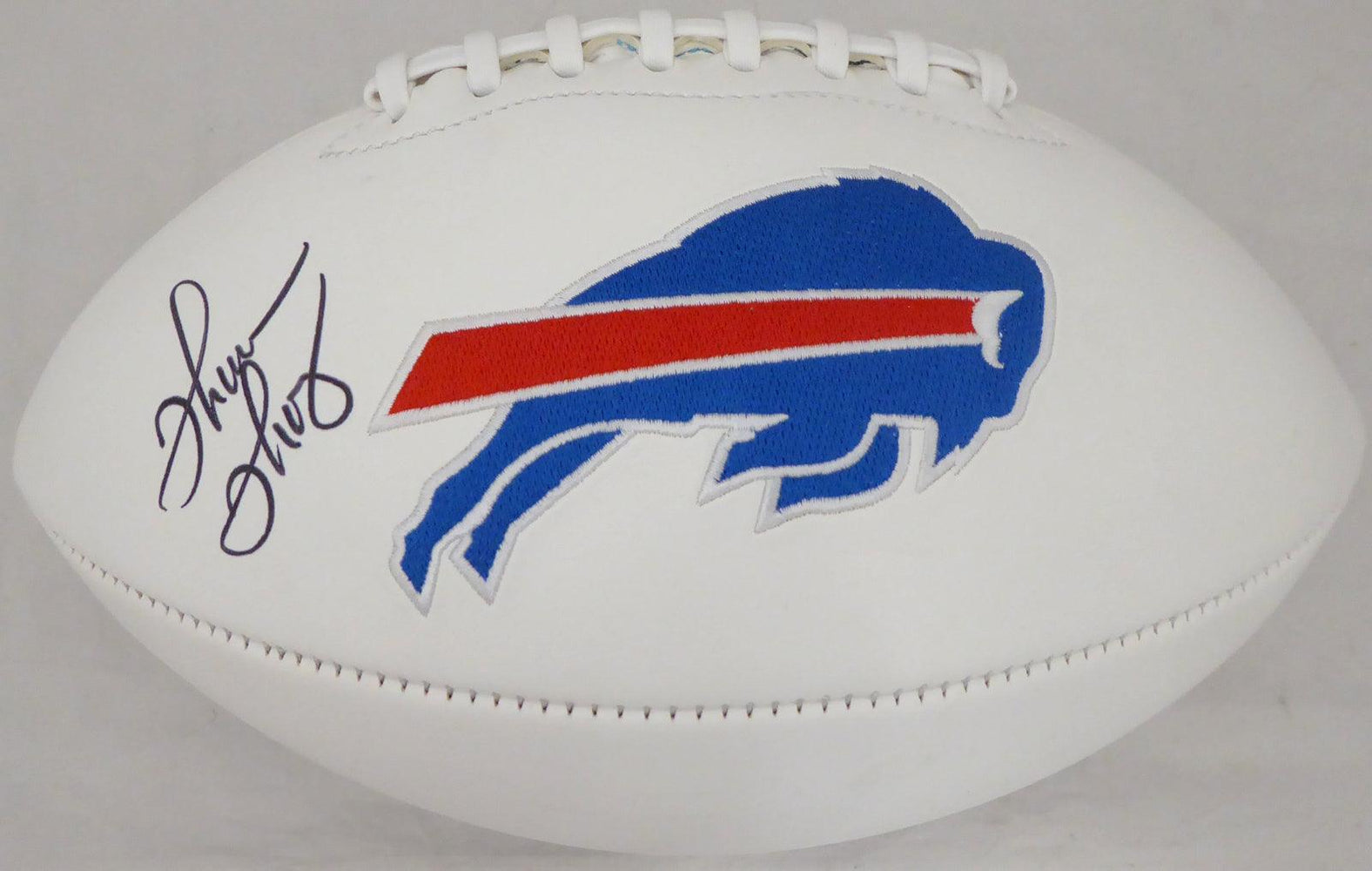 Thurman Thomas Autographed Buffalo Bills White Logo Football Beckett BAS Stock #178098 - RSA