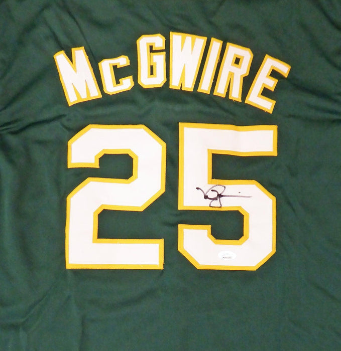 Oakland Athletics Mark McGwire Autographed Framed Green Jersey JSA Stock #185079 - RSA