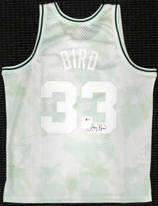 Boston Celtics Larry Bird Autographed Authentic Cloudy Skies Mitchell & Ness Jersey Beckett BAS #WA54261 - RSA