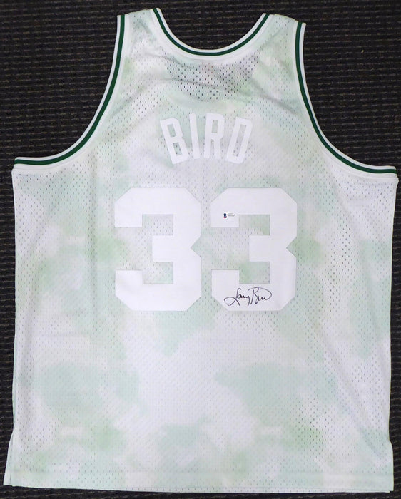 Boston Celtics Larry Bird Autographed Authentic Cloudy Skies Mitchell & Ness Jersey Beckett BAS #WA54260 - RSA