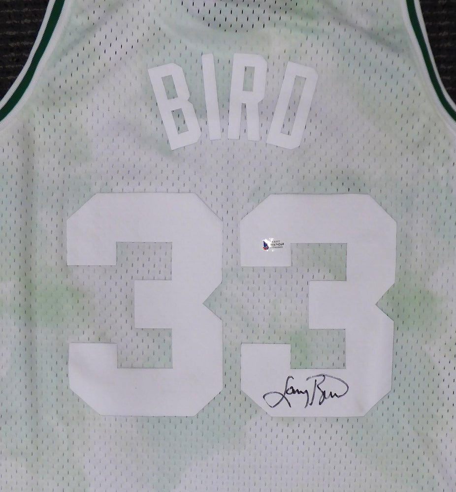Boston Celtics Larry Bird Autographed Authentic Cloudy Skies Mitchell & Ness Jersey Beckett BAS #WA54260 - RSA