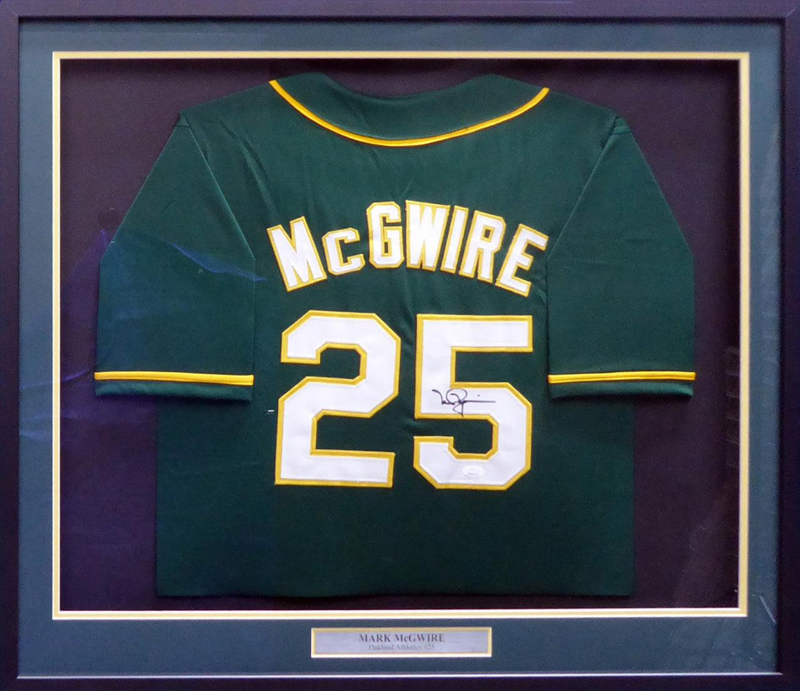 Oakland Athletics Mark McGwire Autographed Framed Green Jersey JSA Stock #185079 - RSA