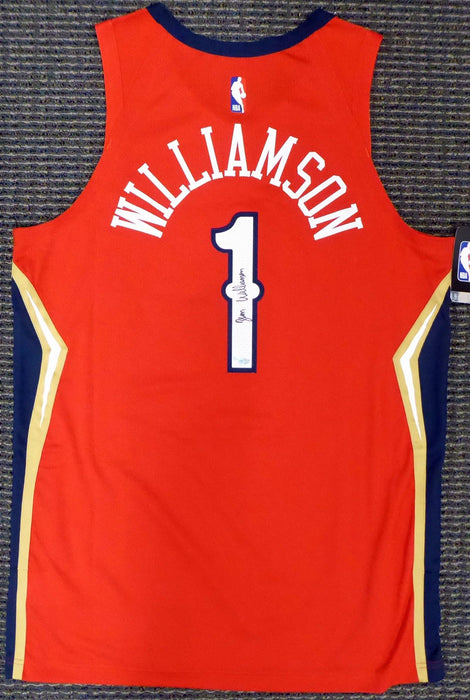 New Orleans Pelicans Zion Williamson Autographed Authentic Red Nike Jersey Size 48 Fanatics Holo Stock #185353 - RSA