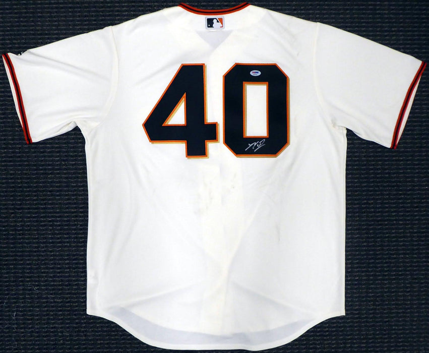 San Francisco Giants Madison Bumgarner Autographed Cream Majestic Cool Base Jersey Size L PSA/DNA Stock #185698 - RSA