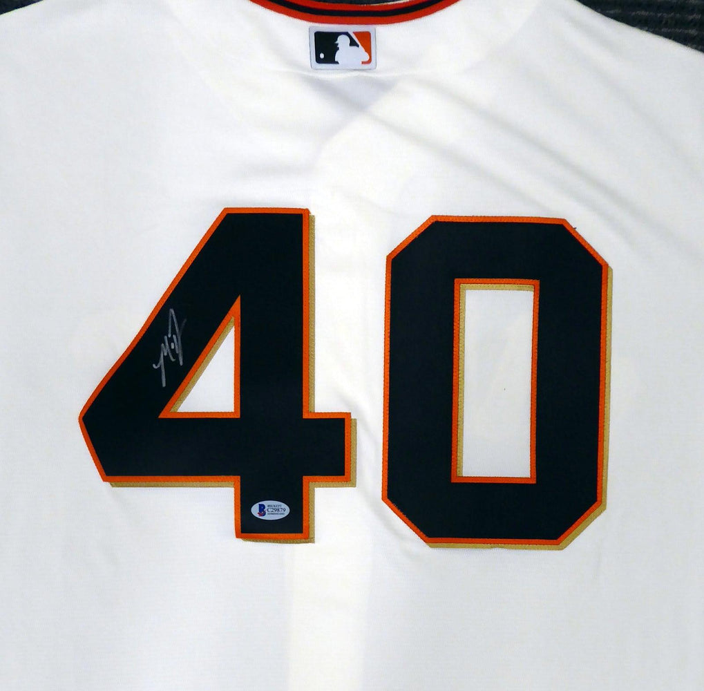 San Francisco Giants Madison Bumgarner Autographed Cream Majestic Cool Base Jersey Size XL Beckett BAS Stock #185700 - RSA