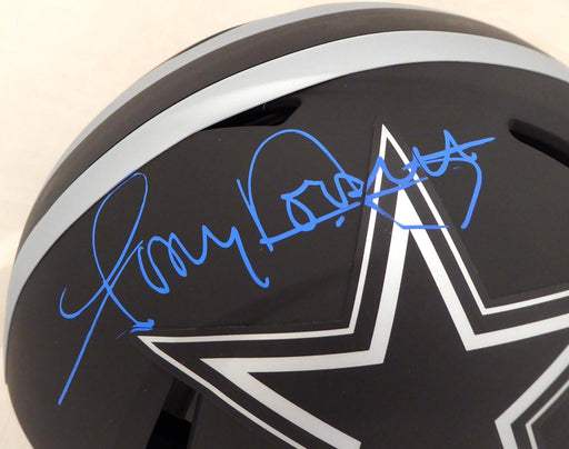 Tony Dorsett Autographed Dallas Cowboys Eclipse Black Full Size Authentic Speed Helmet Beckett BAS #WE12147 - RSA