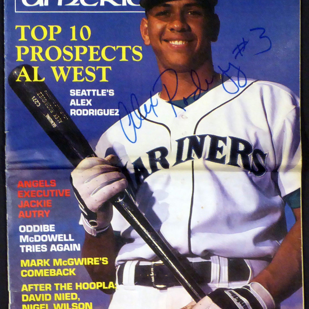 Alex Rodriguez Autographed Baseball America Magazine Seattle