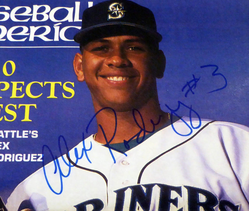Alex Rodriguez Autographed Baseball America Magazine Seattle Mariners "#3" Vintage Rookie Era Beckett BAS #Q03063 - RSA