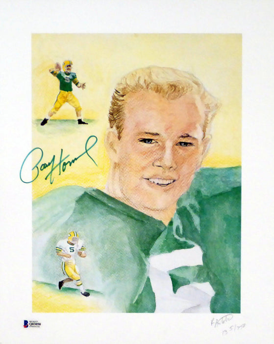 Paul Hornung Autographed 12x15 Lithograph Photo Green Bay Packers Beckett BAS Stock #156450 - RSA