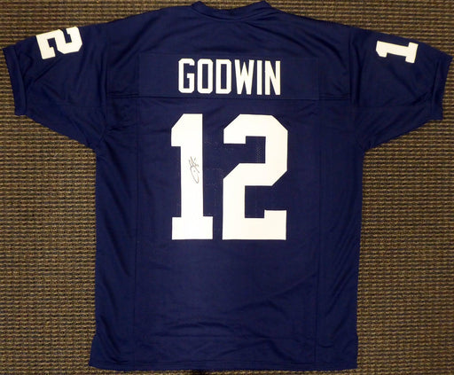 Penn State Nittany Lions Chris Godwin Autographed Blue Jersey Beckett BAS Stock #187472 - RSA