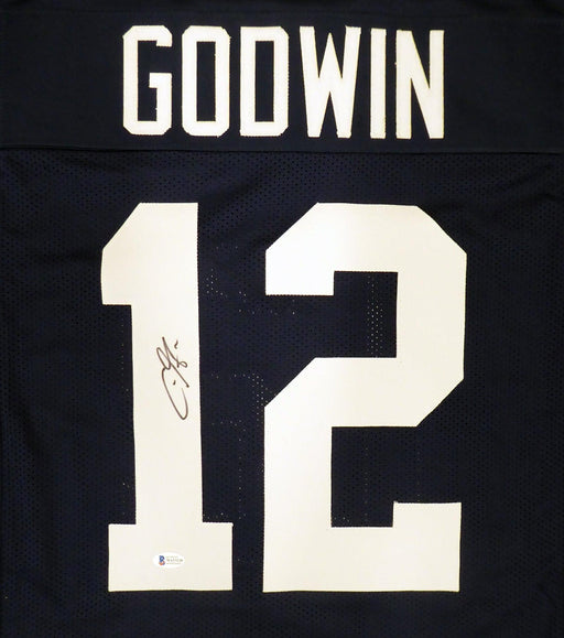 Penn State Nittany Lions Chris Godwin Autographed Blue Jersey Beckett BAS Stock #187472 - RSA