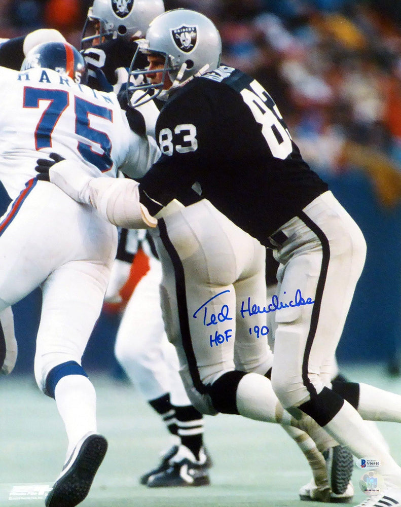 Ted Hendricks Autographed 16x20 Photo Oakland Raiders "HOF 90" Beckett BAS Stock #179084 - RSA