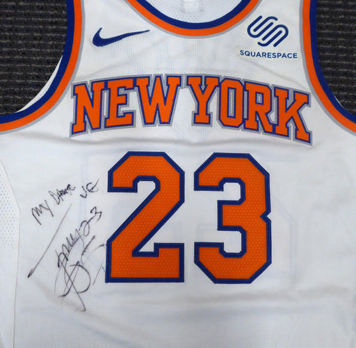 New York Knicks Trey Burke Autographed Game Used White Nike Jersey "My Dawg JG" 4-11-18 Beckett BAS #Y92570 - RSA