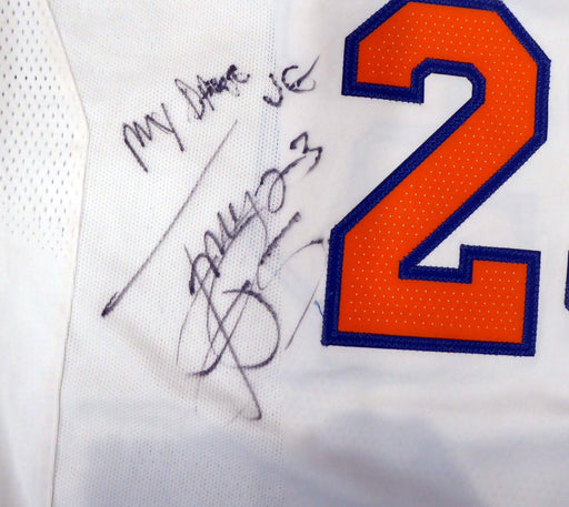 New York Knicks Trey Burke Autographed Game Used White Nike Jersey "My Dawg JG" 4-11-18 Beckett BAS #Y92570 - RSA