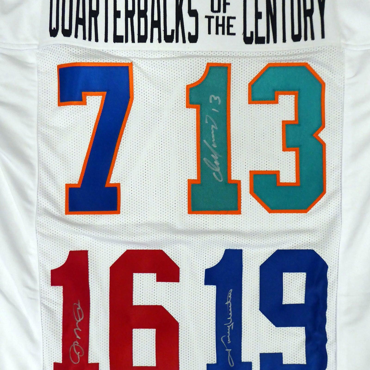 Quarterbacks Of The Century Autographed White Jersey Unitas