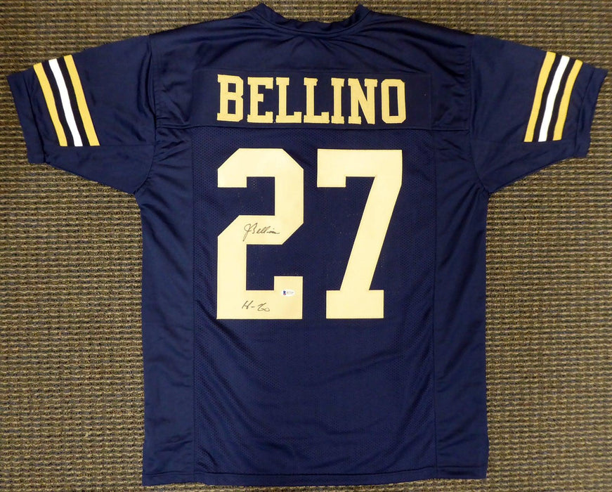 Navy Midshipmen Joe Bellino Autographed Blue Jersey "H-60" Beckett BAS Stock #187730 - RSA