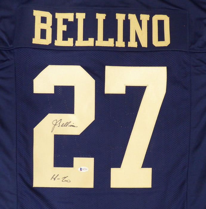 Navy Midshipmen Joe Bellino Autographed Blue Jersey "H-60" Beckett BAS Stock #187730 - RSA
