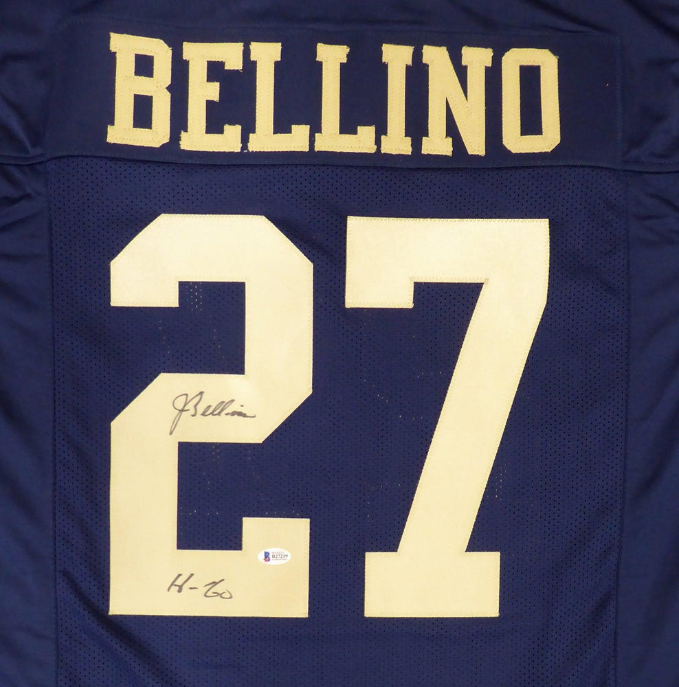 Navy Midshipmen Joe Bellino Autographed Blue Jersey "H-60" Beckett BAS Stock #187730 - RSA