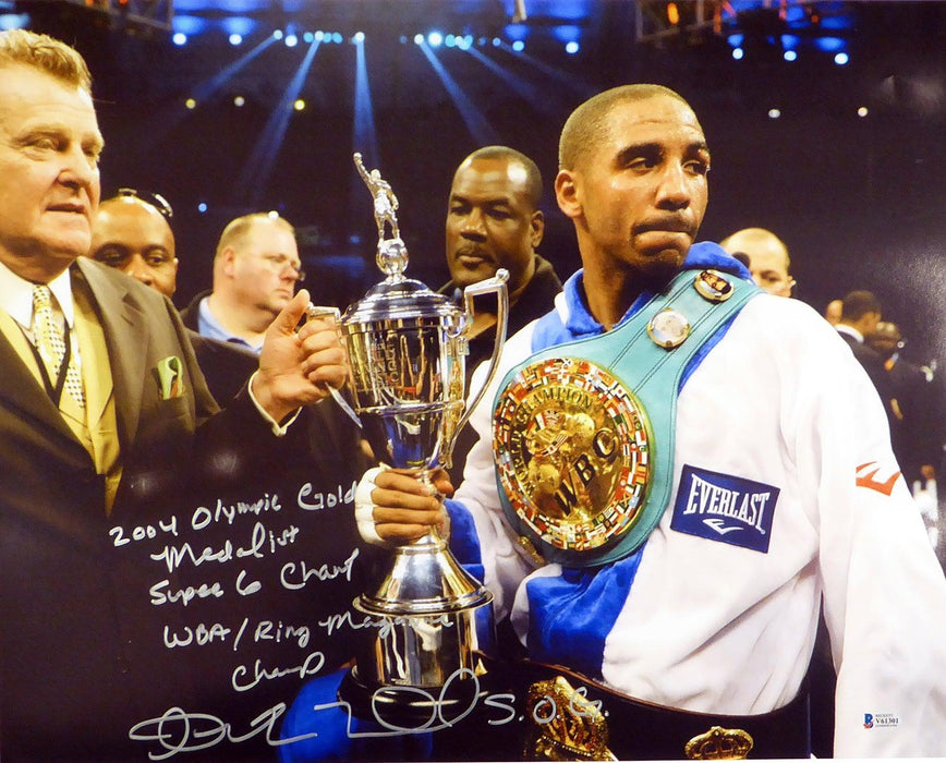 Andre Ward Autographed 16x20 Photo "2004 Olympic Gold Medalist, Super 6 Champ, WBA/Ring Mag Super Middle Weight Champ, 27-0, SOG" Beckett BAS #V61301 - RSA