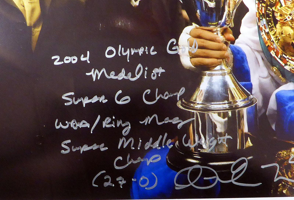 Andre Ward Autographed 16x20 Photo "2004 Olympic Gold Medalist, Super 6 Champ, WBA/Ring Mag Super Middle Weight Champ, 27-0, SOG" Beckett BAS #V61299 - RSA
