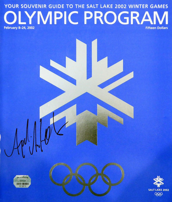 Apolo Ohno Autographed Official 2002 Winter Games Olympic Program Team USA Salt Lake City MM Holo #18613 - RSA