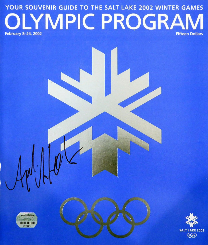 Apolo Ohno Autographed Official 2002 Winter Games Olympic Program Team USA Salt Lake City MM Holo #18613 - RSA