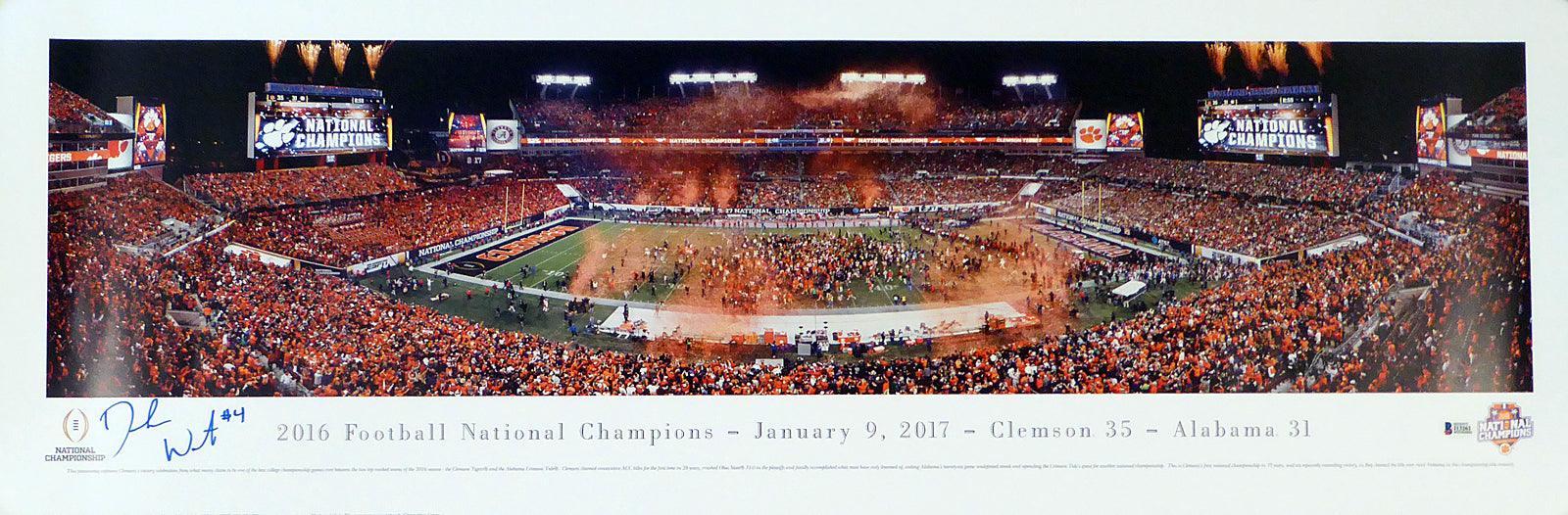 Deshaun Watson Autographed 13x40 Panoramic Photo Clemson Tigers 2016 National Champs (Minor Tear) Beckett BAS #I13261 - RSA