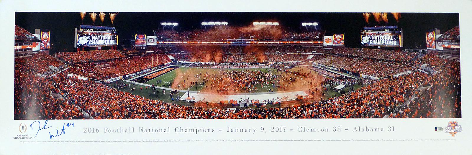 Deshaun Watson Autographed 13x40 Panoramic Photo Clemson Tigers 2016 National Champs (Minor Tear) Beckett BAS #I13261 - RSA