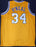 Los Angeles Lakers Shaquille O'Neal Autographed Yellow Jersey On 3 Beckett BAS Stock #191014 - RSA