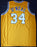Los Angeles Lakers Shaquille O'Neal Autographed Yellow Jersey On 4 Beckett BAS Stock #191013 - RSA