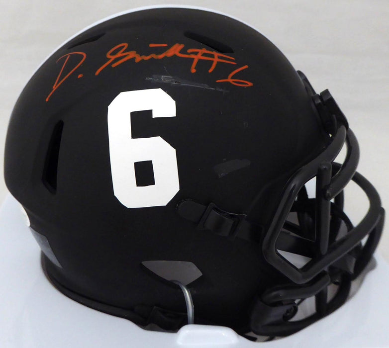 DeVonta Smith Autographed Alabama Crimson Tide Eclipse Black Speed Mini Helmet (Scratch) Beckett BAS #WG74402 - RSA