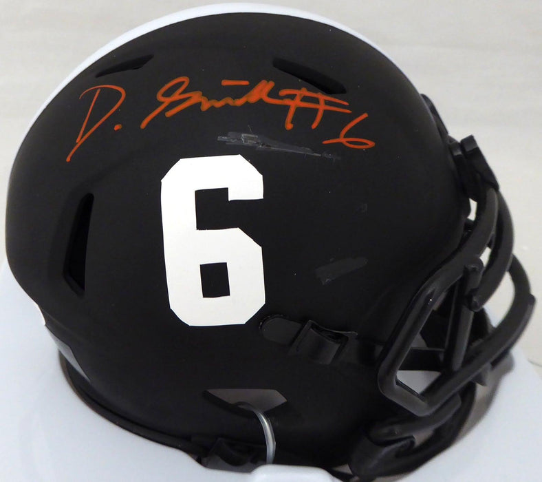 DeVonta Smith Autographed Alabama Crimson Tide Eclipse Black Speed Mini Helmet (Scratch) Beckett BAS #WG74402 - RSA