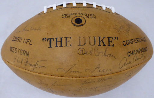 1962 Green Bay Packers Autographed Football With 42 Signatures Including Vince Lombardi & Bart Starr Beckett BAS #AA01319 - RSA